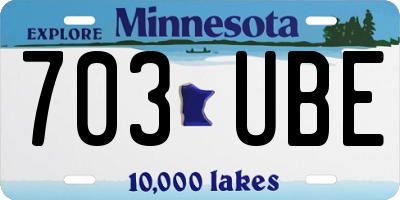 MN license plate 703UBE