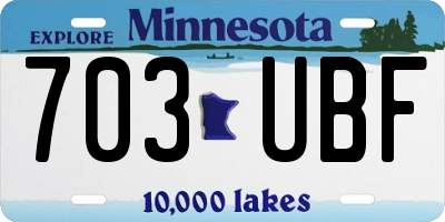 MN license plate 703UBF
