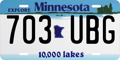 MN license plate 703UBG