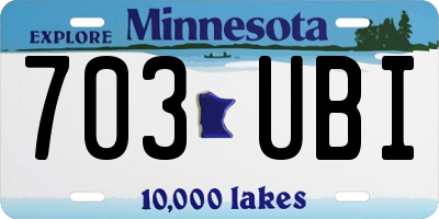 MN license plate 703UBI