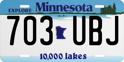 MN license plate 703UBJ
