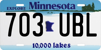 MN license plate 703UBL