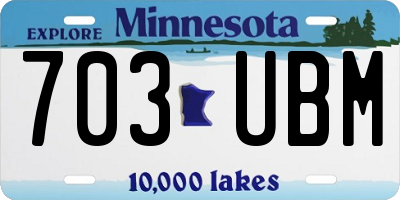 MN license plate 703UBM