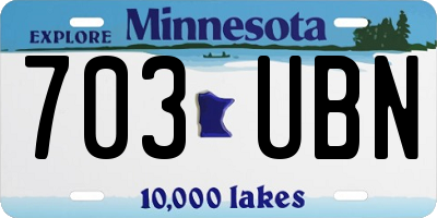 MN license plate 703UBN