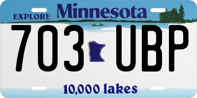MN license plate 703UBP