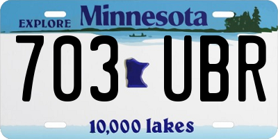 MN license plate 703UBR