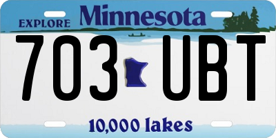 MN license plate 703UBT