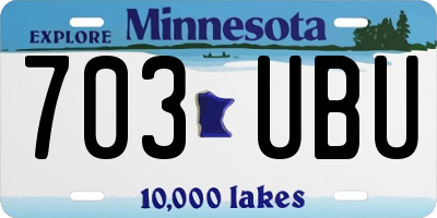 MN license plate 703UBU