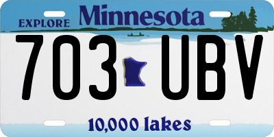MN license plate 703UBV