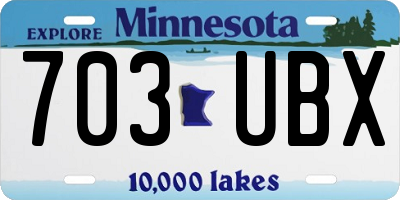 MN license plate 703UBX