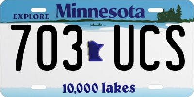 MN license plate 703UCS