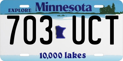 MN license plate 703UCT