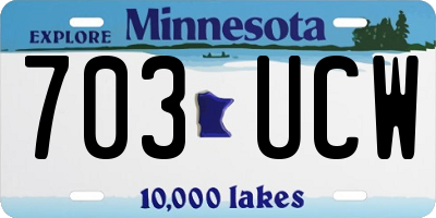 MN license plate 703UCW