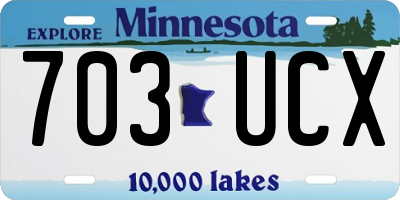 MN license plate 703UCX