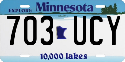 MN license plate 703UCY