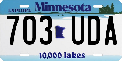 MN license plate 703UDA