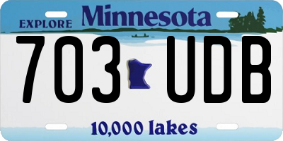 MN license plate 703UDB