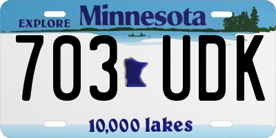 MN license plate 703UDK