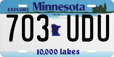 MN license plate 703UDU