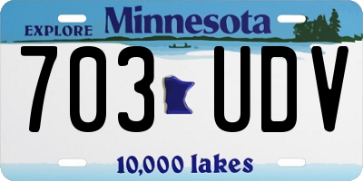 MN license plate 703UDV