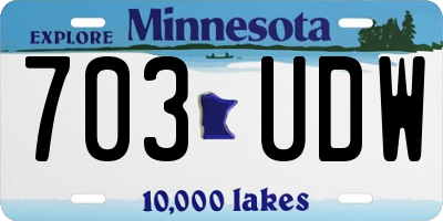 MN license plate 703UDW