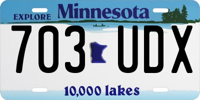 MN license plate 703UDX