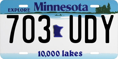 MN license plate 703UDY