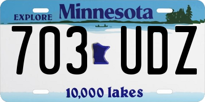 MN license plate 703UDZ