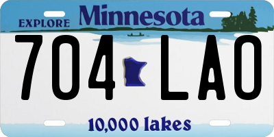 MN license plate 704LAO