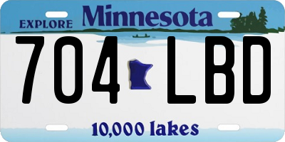 MN license plate 704LBD