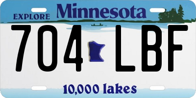 MN license plate 704LBF