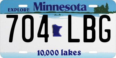 MN license plate 704LBG