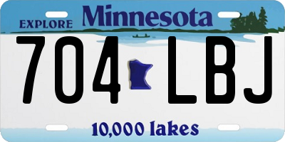 MN license plate 704LBJ
