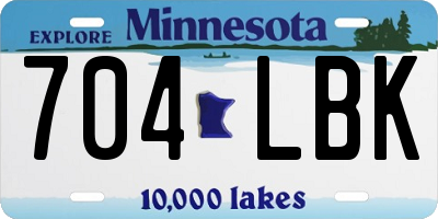 MN license plate 704LBK