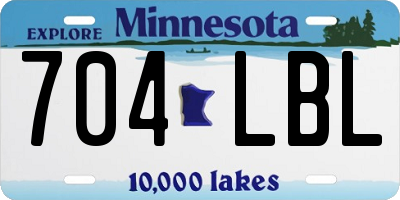 MN license plate 704LBL