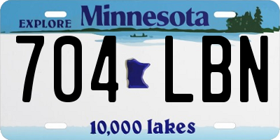MN license plate 704LBN