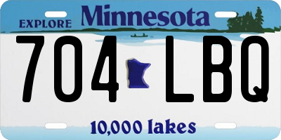 MN license plate 704LBQ