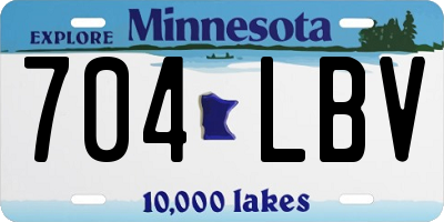 MN license plate 704LBV
