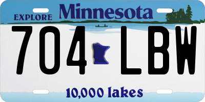 MN license plate 704LBW