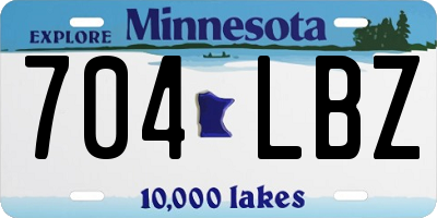 MN license plate 704LBZ