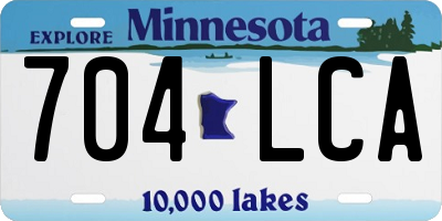 MN license plate 704LCA
