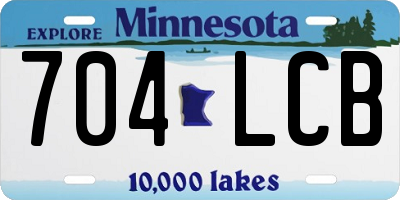 MN license plate 704LCB