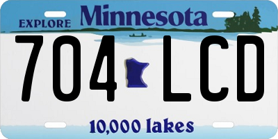 MN license plate 704LCD