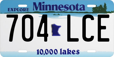 MN license plate 704LCE