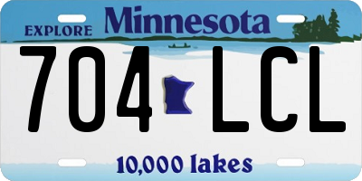 MN license plate 704LCL