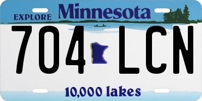 MN license plate 704LCN