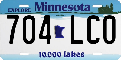 MN license plate 704LCO