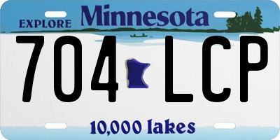 MN license plate 704LCP