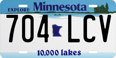 MN license plate 704LCV
