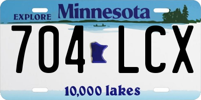 MN license plate 704LCX